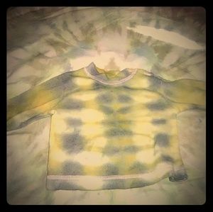 2yr long sleeve tie dye pleated light sweater